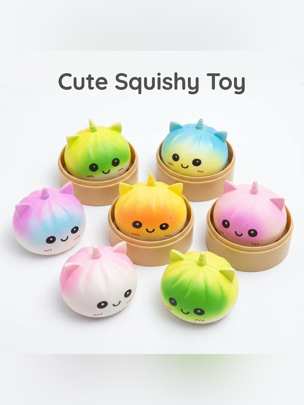 Viral Squishy Unicorn Bun Dumpling Rainbow Mystery - Sugar Edition